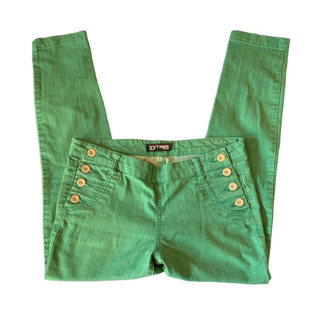 XXI Premium Denim Green Midrise Stretchy Jegging Skinny Jeans Size 27